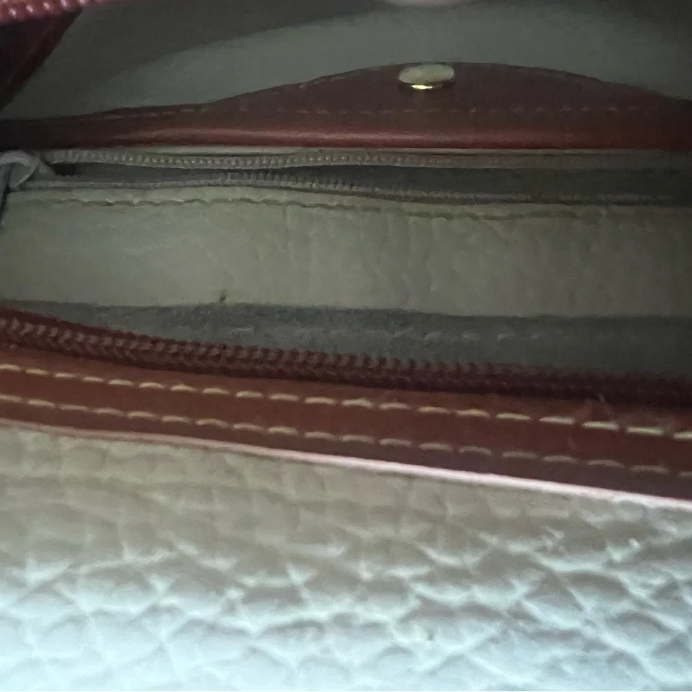 Vintage Dooney & Bourke Small Crossbody Belt Bag Tan/Brown All Weather Leather - Picture 13 of 13